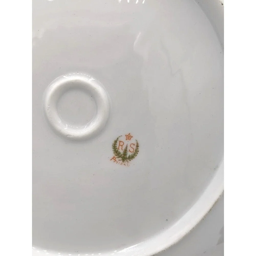 Antique R.S. Prussia DICE THROWERS Porcelain Cake Plate Red Mark‎ Present 10